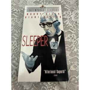 Vintage 70s Sleeper (VHS 1973, 1996) Woody Allen Diane Keaton Comedy Tested